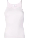 Re/done Ribbed Cotton-jersey Tank In Pink