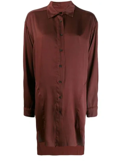 Uma Wang Oversized Satin Shirt In Red