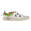 Off-white Arrow 2.0 Distressed Leather And Suede Sneakers In Wht Silver