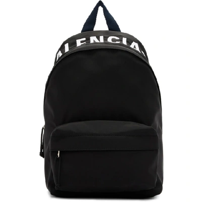 Balenciaga Black & Navy Wheel Backpack