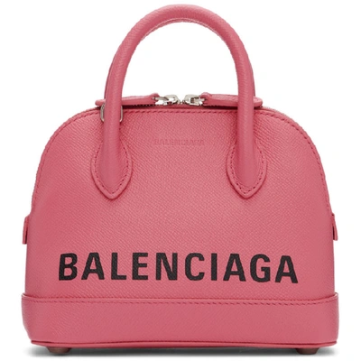 Balenciaga Ville Xxs Aj Top-handle Bag With Logo In Pink