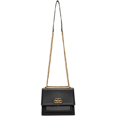 Balenciaga Sharp S Leather Shoulder Bag In Black