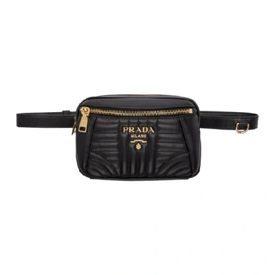 Prada 黑色 Diagramme 腰包 In Black