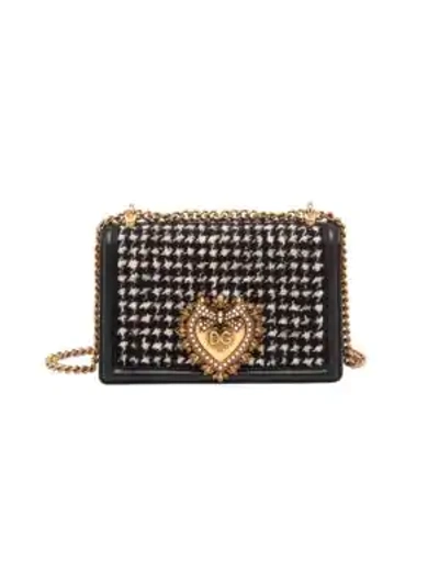 Dolce & Gabbana Devotion Houndstooth Crossbody Bag In Multicolor