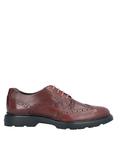 Hogan Lace-up Shoes In Brown