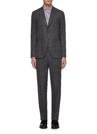 Isaia 'cortina' Windowpane Check Wool-cashmere Flannel Suit