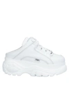 Buffalo 1329 White Suede Leather Sabot Sneaker In White
