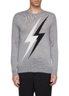 NEIL BARRETT Thunderbolt intarsia wool blend sweater