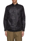 SACAI Drawstring hem layered panel nylon shirt jacket