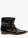 JW ANDERSON BLACK POINTED LACE UP BOOTY,FW00119B46199913681464