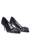 DOLCE & GABBANA BLUE BELLUCCI LACE AND SWAROVSKI PUMPS,10993177