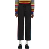 GUCCI GUCCI BLACK STRIPE COTTON DRILL TROUSERS