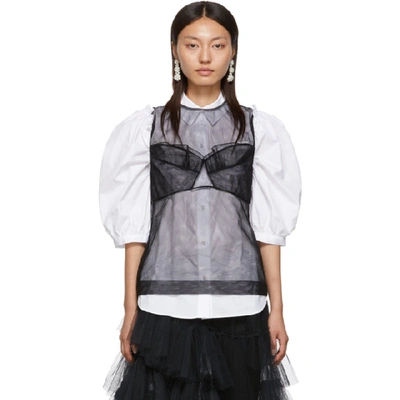 Simone Rocha Sheer Bustier-style Blouse In Black