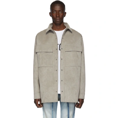 Fear Of God Oversized Faux Suede Shirt Jacket In 034hthrgry