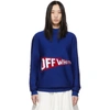 OFF-WHITE OFF-WHITE BLUE AND RED LOGO FLAG CREWNECK SWEATER