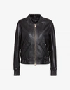 BOUTIQUE MOSCHINO Leather biker with crown pockets