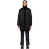 PRADA BLACK DOWN NYLON GABARDINE COAT