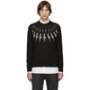 NEIL BARRETT NEIL BARRETT BLACK MULTI LIGHTNING BOLT SWEATER