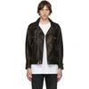 John Elliott Riders Slim Fit Leather Jacket In Black