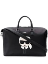 Karl Lagerfeld K/ikonik Patch Nylon Weekender Bag In Black