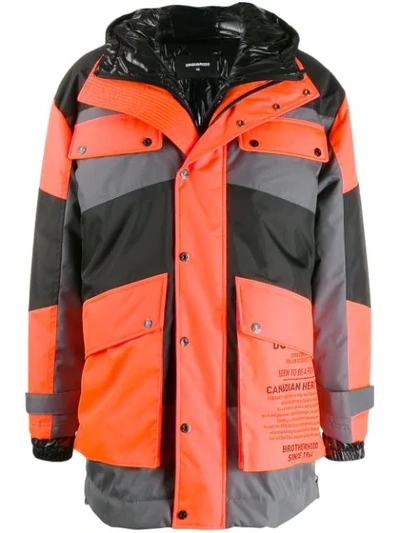 Dsquared2 Padded Parka Coat - 橘色 In 914