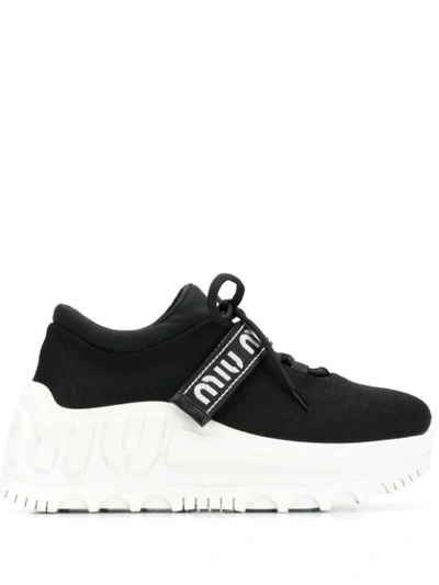 Miu Miu Miu Run Sneakers In F0002 Black