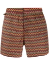 MISSONI MISSONI CHEVRON PATTERN SWIMMING SHORTS - 红色