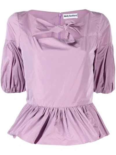Molly Goddard Keyhole Ruched Blouse - 紫色 In Purple
