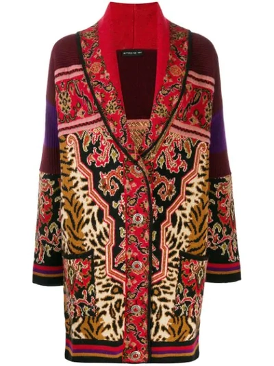 Etro Knitted Cardi-coat - 黑色 In Red