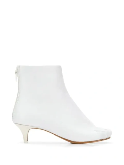 Mm6 Maison Margiela Leather Stivaletto Boots In White