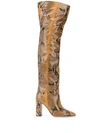 PARIS TEXAS snakeskin effect over-the-knee boots