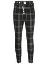 ALEXANDER WANG ALEXANDER WANG CHECK SKINNY TROUSERS - 黑色