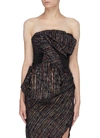 MATICEVSKI 'Dragonet' asymmetric gathered tweed front bustier top