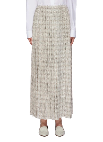 The Row 'tulu' Squiggle Print Pleated Silk Crepe Skirt