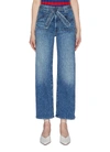 MOTHER 'The Tie Patch Rambler' belted wide leg jeans