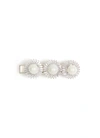 VENNA GLASS CRYSTAL FAUX PEARL FLORAL HAIR CLIP