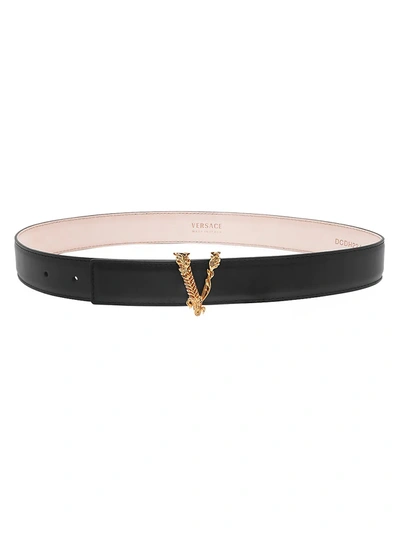 VERSACE WOMEN'S VIRTUS LEATHER BELT,400011229935