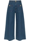 GUCCI HIGH-WAISTED DENIM CULOTTES