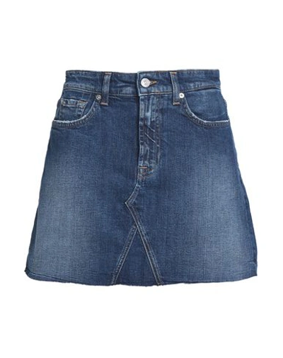 7 For All Mankind Mini Skirt In Blue