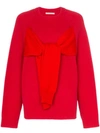 CHRISTOPHER KANE CHRISTOPHER KANE TIE-FRONT KNITTED SWEATER - 红色