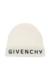 GIVENCHY GIVENCHY LOGO BEANIE HAT - 白色