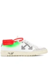 Off-white Arrow 2.0 Distressed Leather And Suede Sneakers In White