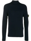 Stone Island Crew Neck Badge Jumper In V0020 Navy