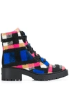 KENZO KENZO LACE UP ANKLE BOOTS - 蓝色