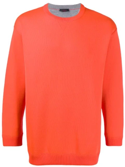 Valentino Printed Lettering Crew Neck Sweater - 橘色 In Orange