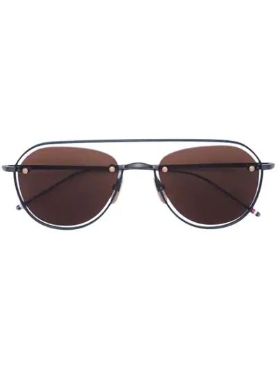 Thom Browne Eyewear Aviator Sunglasses - 黑色 In Black
