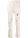 CLOSED CLOSED PAINT SPLATTER STRAIGHT CROPPED JEANS - 大地色