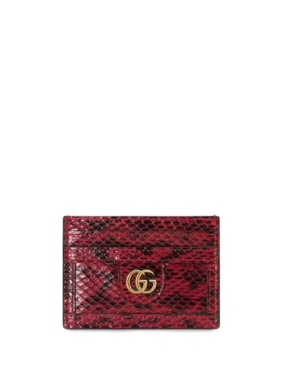 Gucci Ophidia Snakeskin Card Case In Red