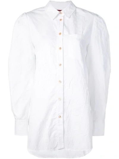Sies Marjan Evon Crinkled Poplin Shirt In White