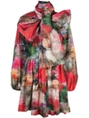 ADAM LIPPES FLORAL PRINT PUSSY BOW COAT